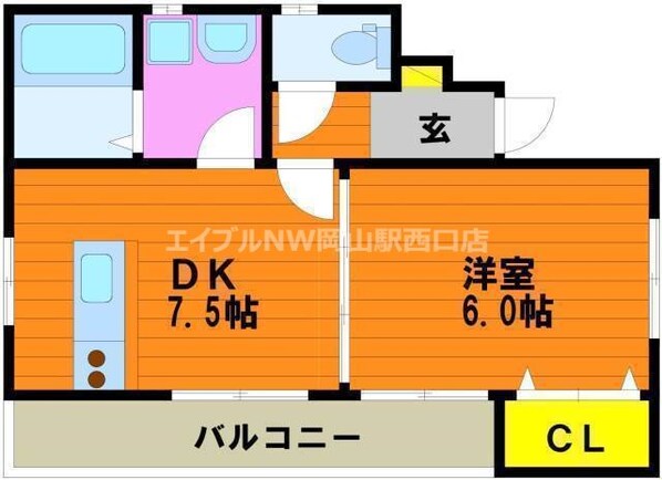 カーサフィオーレ東古松の物件間取画像